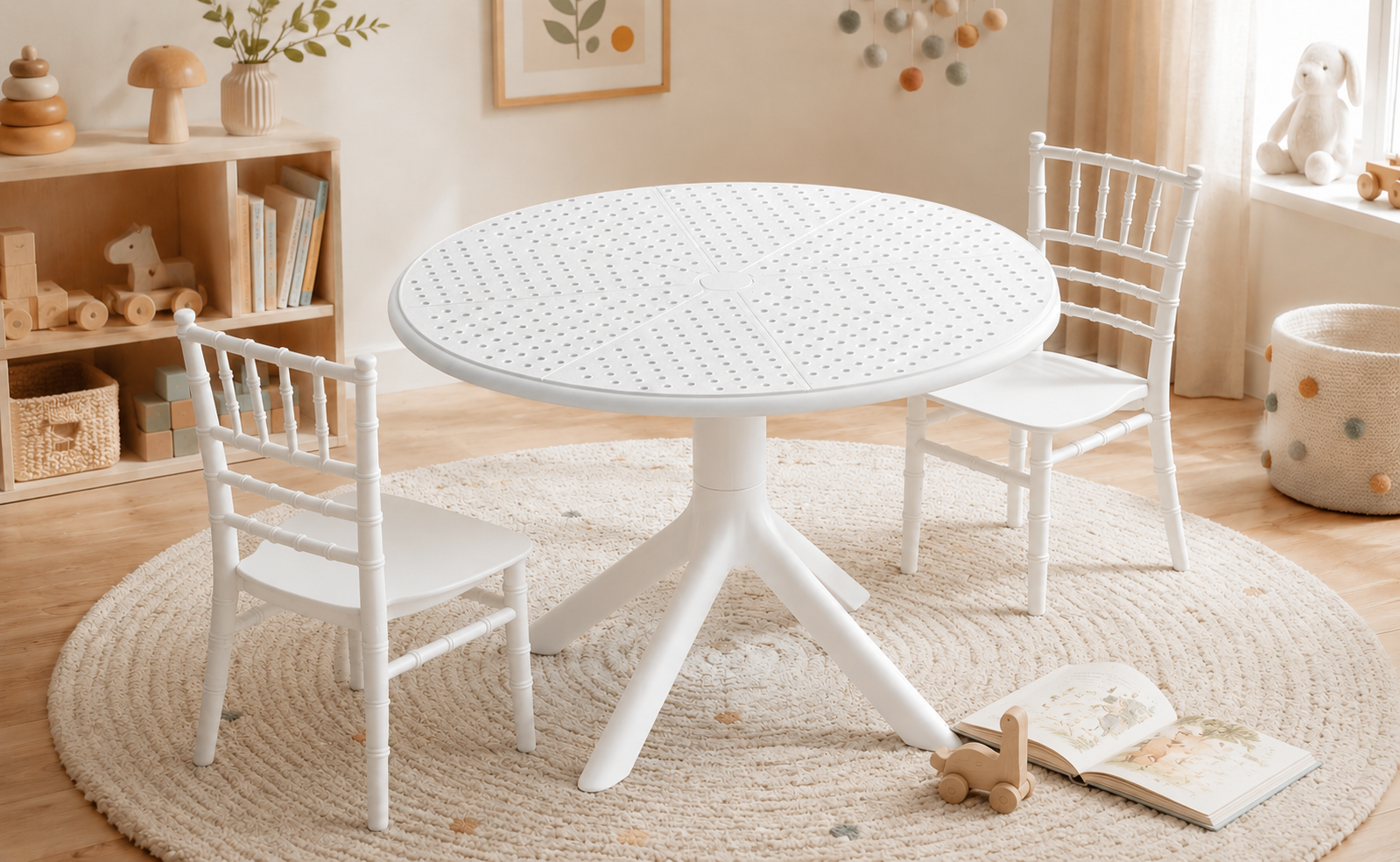 Designed for reading corners, playrooms and family learning spaces.